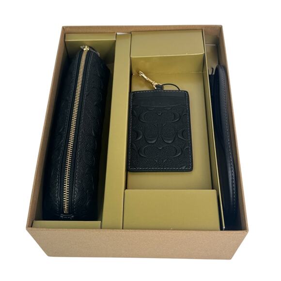 Coach Lanyard & Pencil Case Set Black - Picture 1 of 11